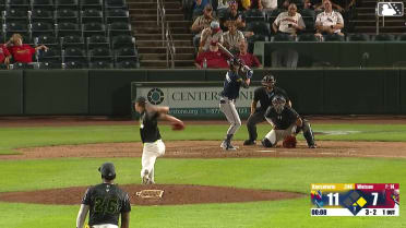 Carson Roccaforte homers (29) on a fly ball to left center field. Sam Kulasingam scores.