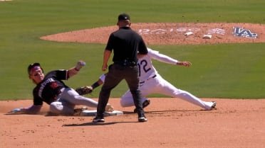 Harrison Bader is safe at second base after review