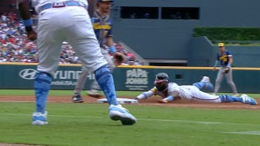 Michael Harris II steals third base