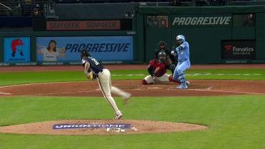 Hunter Gaddis strikes out Jonathan India on foul tip