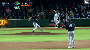 Caden Bodine doubles (5) on a line drive to left fielder Luis Durango. Carlos Colmenarez scores.