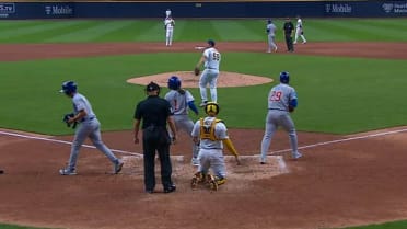 Justin Dean scores on Michael Busch's walk