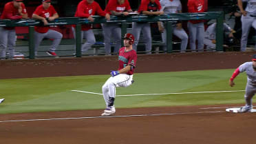 Ryan Waldschmidt is safe at first, call overturned