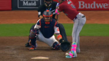 Ketel Marte is hit by pitch after review