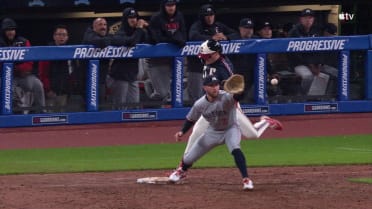 Travis Bazzana safe at first after challenge