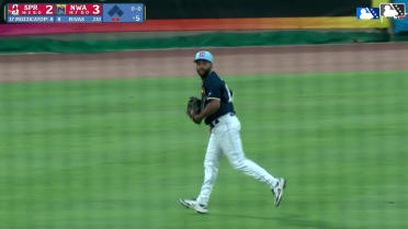 Javier Vaz makes a diving catch for the Naturals