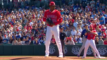 José Soriano strikes out a pair against the Dodgers