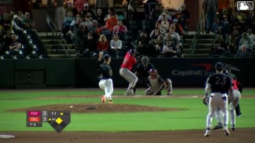 Anthony Huezo doubles (7) on a fly ball to left fielder Junior Aybar. German Ramirez scores.