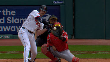 Kyle Manzardo hit by pitch after review