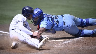 Brandon Lowe is safe at home after review