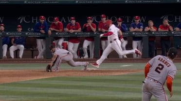 Willy Adames nabs Jake Burger at first after review