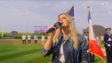 Alana Springsteen performs the National Anthem