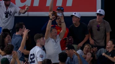 Fan catches George Lombard Jr.'s home run ball