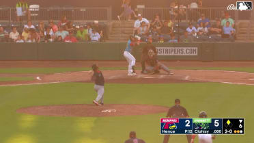 Patrick Clohisy homers (1) on a fly ball to right center field. Cal Conley scores.
