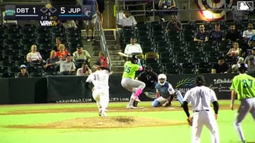 Adolfo Sanchez doubles (1) on a line drive to left fielder Jake McCutcheon. Drew Davies scores.