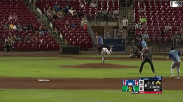 Angel Cepeda singles on a line drive to left fielder Graham Brown. Christian Olivo scores. Josiah Hartshorn scores. Jose Escobar to 2nd.