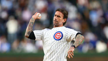 CM Punk's first pitch while wearing PCA jersey