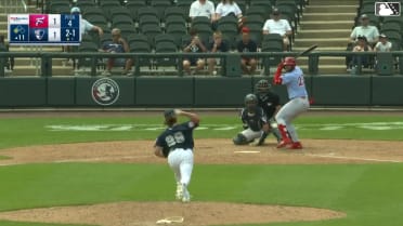 Raylin Heredia singles on a ground ball to center fielder Jace Avina. Bryan Rincon scores.