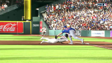 Cooper Hummel is out at first base after review