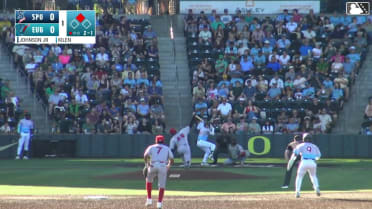 Gavin Kilen doubles (27) on a sharp line drive to right fielder Tommy Hopfe. Jhonny Level scores.