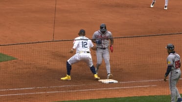 Eduard Bazardo picks off Jorge Mateo after a review
