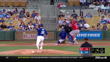 Andy Pages throws out Spencer Steer at third base