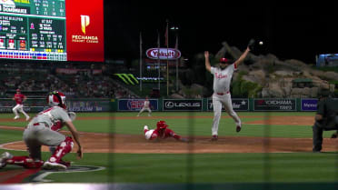 Angels take lead on two-run wild pitch