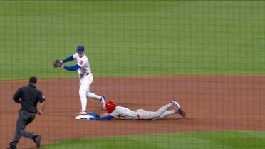 Trea Turner is safe at second base after challenge