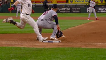Chase Meidroth safe at first after review