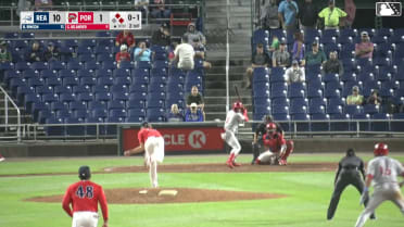 Bryan Rincon doubles (23) on a line drive to center fielder Will Turner. Bryson Ware scores. Luke Ritter to 3rd.