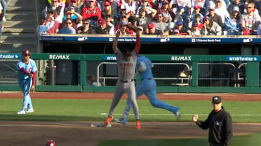 Giants turn a double play after review