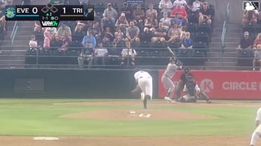 Luke Stevenson homers (18) on a fly ball to left center field.