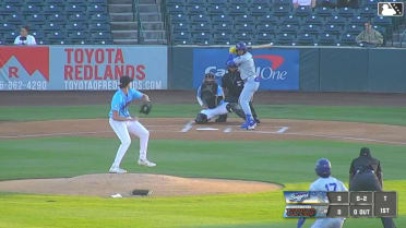 Emil Morales doubles (1) on a sharp line drive to left fielder Aiden Taurek. Jaron Elkins scores.