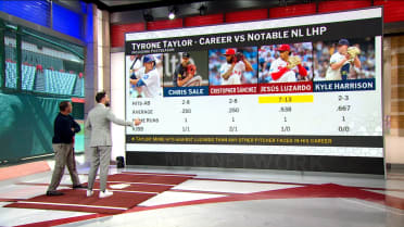 Discussing Tyrone Taylor's success against LHP