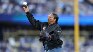 Sonya Pankey Robinson's ceremonial first pitch
