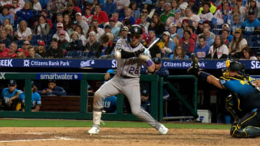 Brett Sullivan is hit by a pitch following review