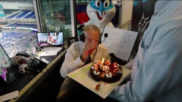 Marlins celebrate Tommy Hutton's 80th birthday!