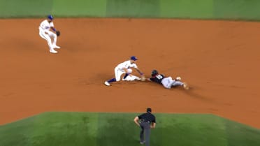 Luke Keaschall steals second after review