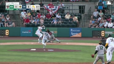 Brendan Summerhill doubles (7) on a line drive to center fielder Luis Guanipa. Angel Mateo scores. Felix Cotes to 3rd.