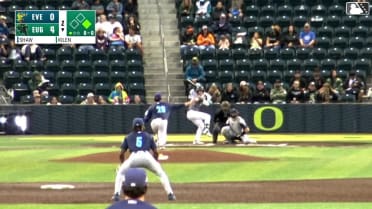 Gavin Kilen homers (8) on a fly ball to right center field. Jhonny Level scores.
