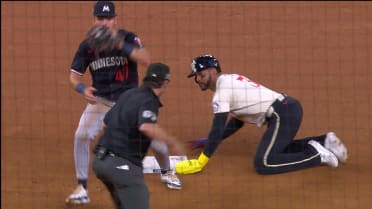 Ryan Jeffers catches Taveras stealing after a review