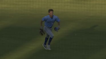 Blaine Bullard goes head over heels on a diving catch
