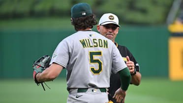 Jack Wilson throws out first pitch to his son, Jacob