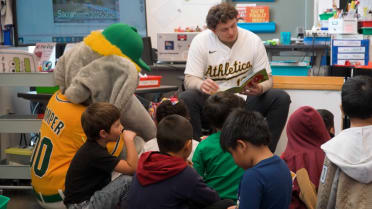 A's visit schools in Sacramento and West Sacramento 