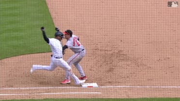 Ibáñez out at first after review