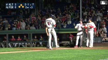 Max Ferguson swats the first grand slam of his career