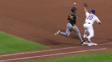 Ke'Bryan Hayes safe at first after review