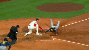 Christian Yelich is safe at home after review