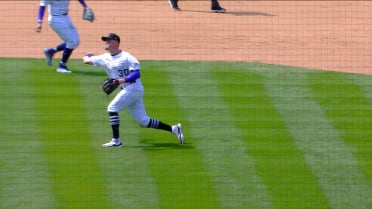 Aaron Schunk cuts down Johan Rojas at the plate
