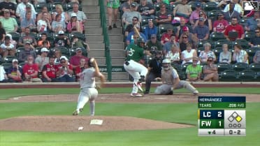 Kavares Tears homers (5) on a fly ball to center field. Jack Costello scores.